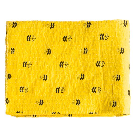 Taj Hotel Home Decor Kantha Cotton Throw | 1-Piece | Multicolor | 50"x70" - Picture 2 of 3